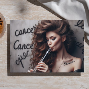 Cancer Zodiac Musician Klarinette Decoupage Seidenpapier