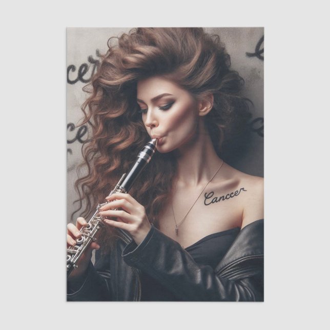 Cancer Zodiac Musician Klarinette Decoupage Seidenpapier (Von Creator hochgeladen)