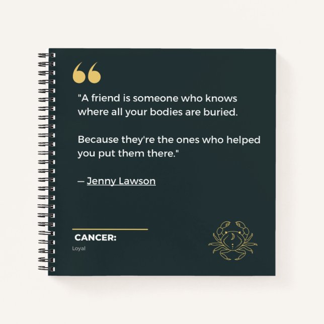 Cancer zodiac Notebook Notizbuch (Vorderseite)