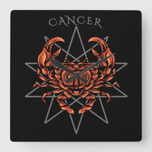 Cancer zodiac quadratische wanduhr