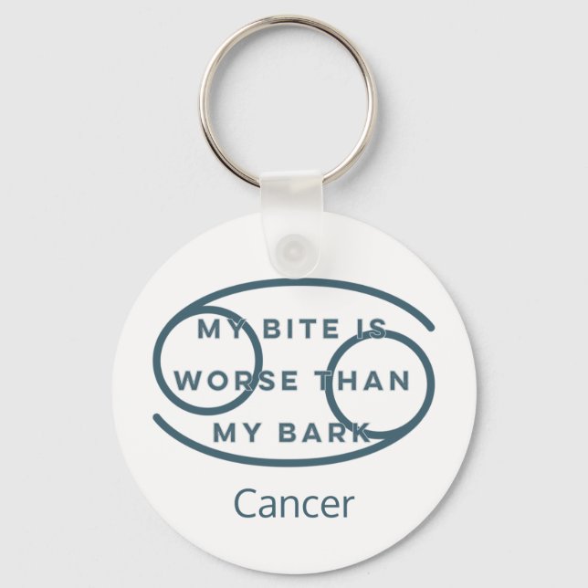Cancer Zodiac Sign Fusion Zitat Blue Text Geburtst Schlüsselanhänger (Vorderseite)