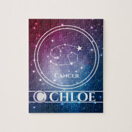 CANCER Zodiac Sign Lila Night Sky Stars Name Puzzle