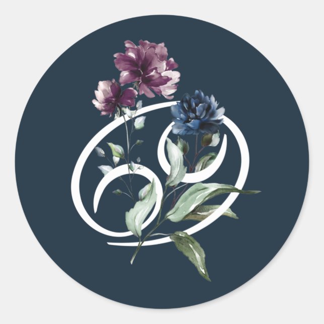 Cancer Zodiac Star Sign Runder Aufkleber (Vorderseite)