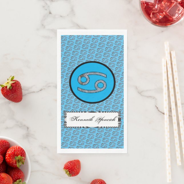 Cancer Zodiac Symbol Element von Kenneth Yoncich Serviette (Beispiel)