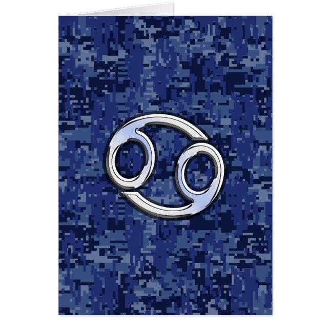 Cancer Zodiac Symbol Navy Blue Digital Camouflage (Vorne)