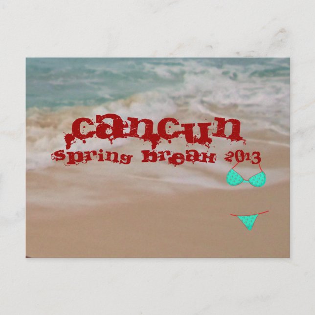 Cancun 2013 Spring Break Beach Waves Postcard Postkarte (Vorderseite)