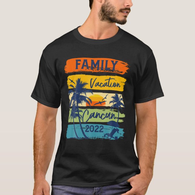 Cancun 2022 Mexiko Familie Urlaub Matching Group T-Shirt (Vorderseite)