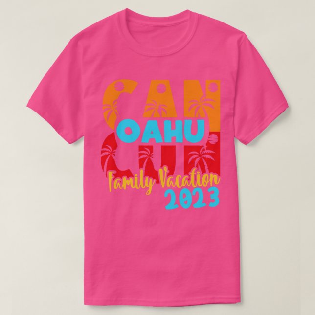 Cancun 2023 Oahu Sommerfamilien - Paarreihen T-Shirt (Design vorne)