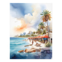 Cancun-Aquarell-Kunst