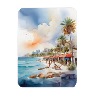 Cancun Aquarell Magnet