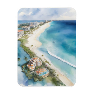 Cancun Aquarell Magnet