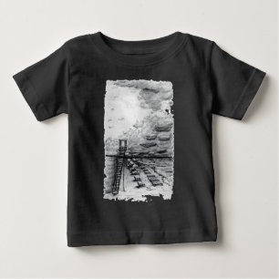 Cancun Beach bewölkt schwarz-weiß Baby T-shirt