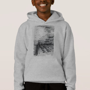 Cancun Beach bewölkt schwarz-weiß Hoodie