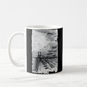 Cancun Beach bewölkt schwarz-weiß Kaffeetasse