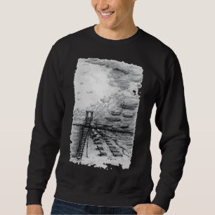 Cancun Beach bewölkt schwarz-weiß Sweatshirt