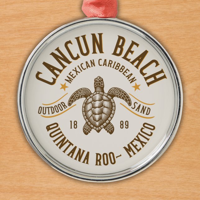 Cancun Beach Mexico | Paradise Mexican Caribbean Ornament Aus Metall (Von Creator hochgeladen)