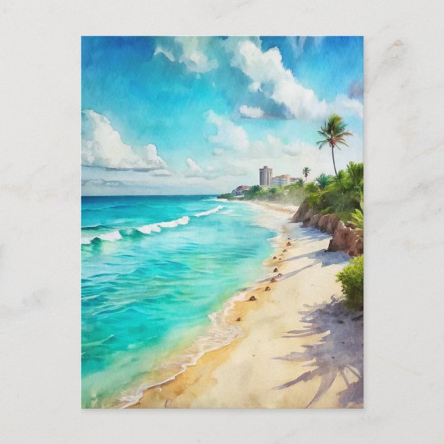 Cancun Beach Mexico Postkarte (Vorderseite)