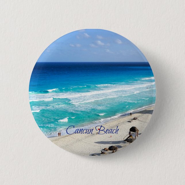 Cancun Beach, Mexiko Button (Vorderseite)