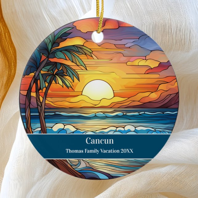 Cancun Beach Vacation Keramik Ornament (Von Creator hochgeladen)