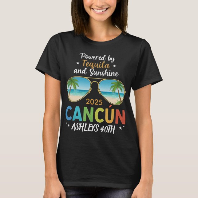 Cancun Birthday Trip Shirt - Individuelle Name & A (Vorderseite)