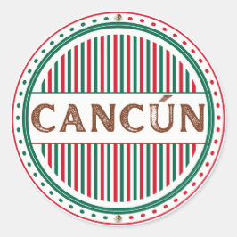 Cancun City Pride Emblem – Mexican Identity Runder Aufkleber