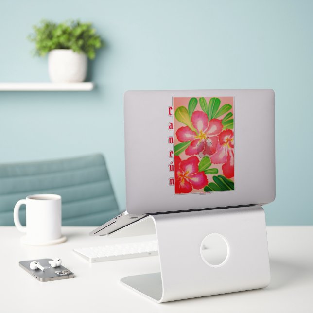 Cancún Desert Rose Souvenir Aufkleber (Laptop auf Schreibtisch)