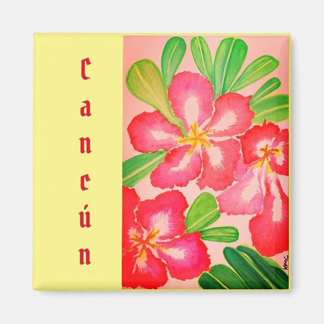 Cancún Desert Rose Souvenir Magnet (Vorne)