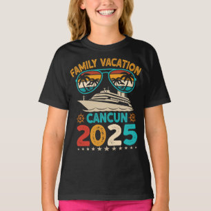 Cancun Family Vacation 2025 Sonnenbrille Retro Bea T-Shirt