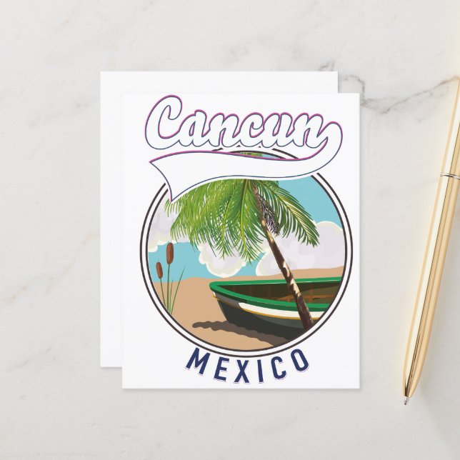 Cancun Mexico Beach Reiselogo (Vorderseite/Rückseite Beispiel)