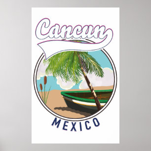 Cancun Mexico Beach Reiselogo Poster