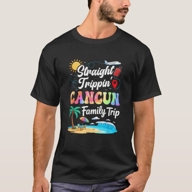Cancun Mexico Family Vacation 2025 Straight Trippi T-Shirt (Vorderseite)