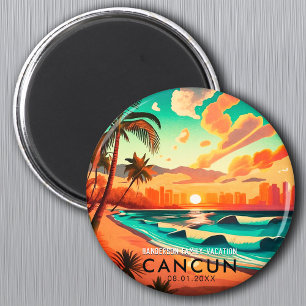 Cancún Mexico Palme Vintage Reisemitbringsel Magnet