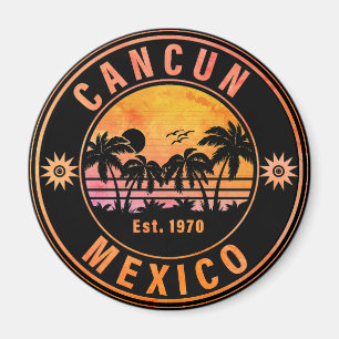 Cancun Mexico Palmen Vintage Reisemitbringsel Magnet