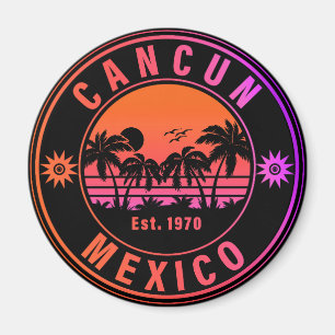 Cancun Mexico Palmen Vintage Reisemitbringsel Magnet