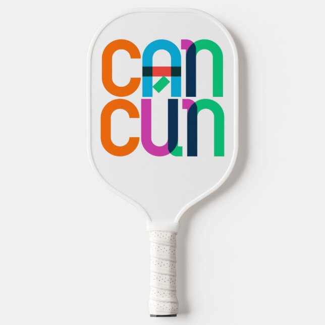 Cancun Mexico Pop Kunstbriefe Pickleball Schläger (Vorderseite)
