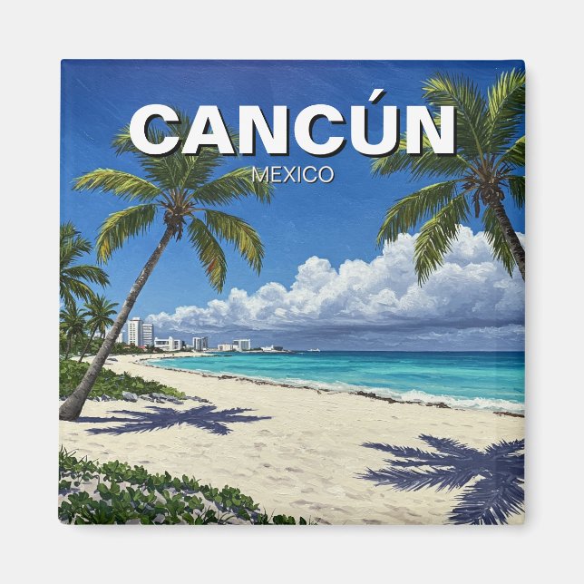 Cancun Mexico Reisestrand Magnet (Vorne)