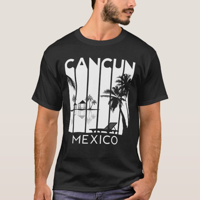 Cancun Mexico Retro Mexican Resort Ferien Sommer T-Shirt (Vorderseite)