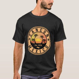 Cancun Mexico Retro Sunset Vintage Reise Souvenir T-Shirt