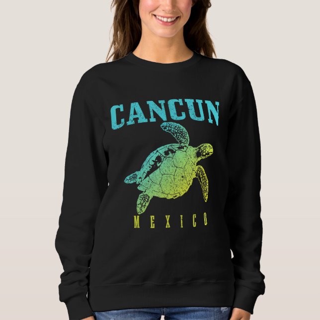Cancun Mexico Sea Turtle Beach Scuba Diving Diver  Sweatshirt (Vorderseite)