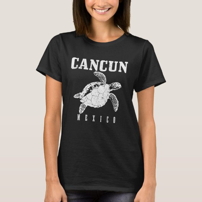 Cancun Mexico Sea Turtle Beach Scuba Diving Diver  T-Shirt (Vorderseite)