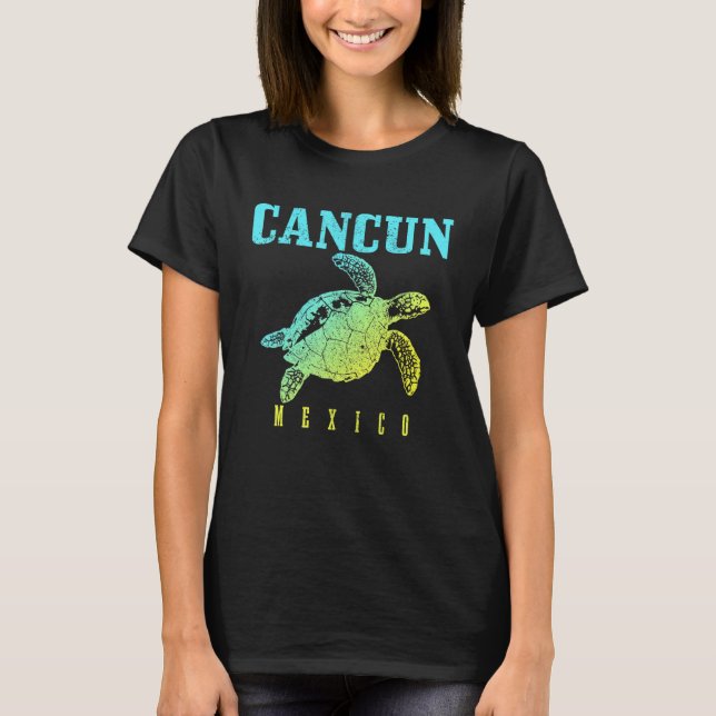 Cancun Mexico Sea Turtle Beach Scuba Diving Diver  T-Shirt (Vorderseite)
