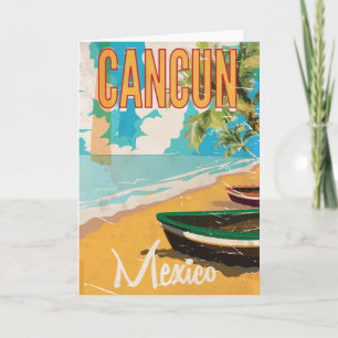 Cancun Mexico Strand Vintage Reiseposter Druck Karte
