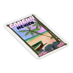 Cancun Mexico Strandposter. Magnet