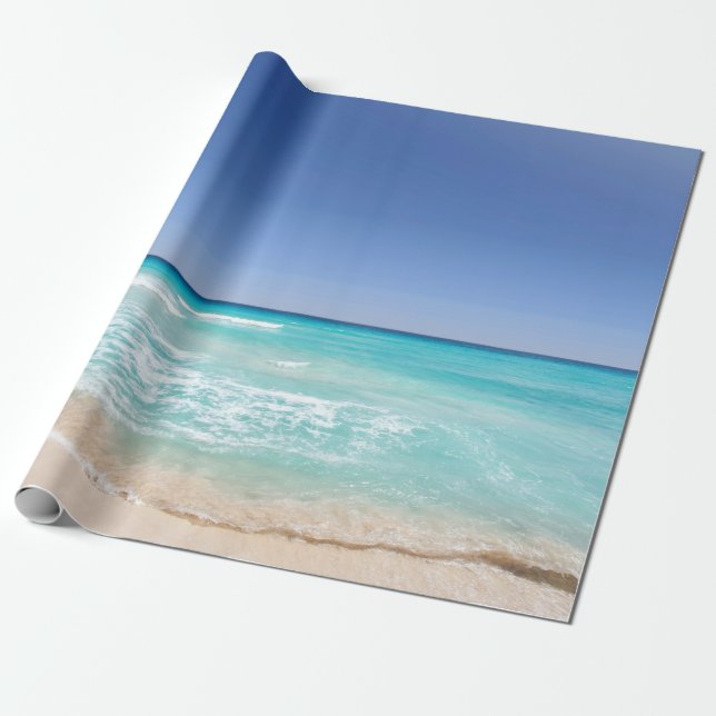 Cancun Mexico Tropical Sea Wave Beach  Geschenkpapier (Ungerollt)