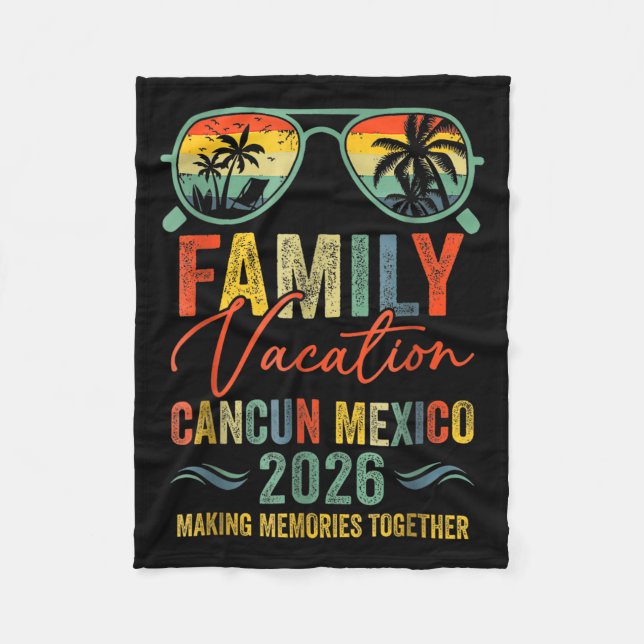 Cancun Mexico Vacation 2026 Matching Family Group Fleecedecke (Vorderseite)