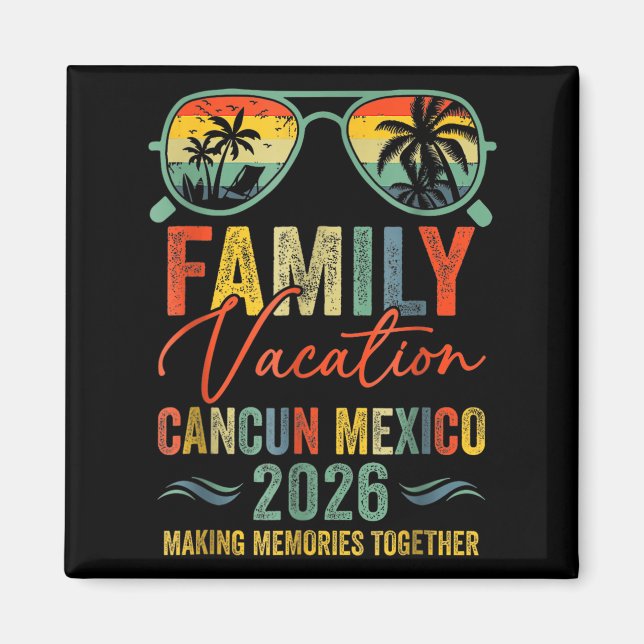 Cancun Mexico Vacation 2026 Matching Family Group Magnet (Vorne)