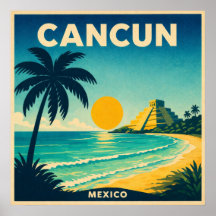 Cancun Mexico Vintage-Reiseplakat