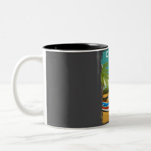 Cancun Mexico Vintage Travel Poster Zweifarbige Tasse
