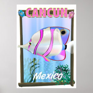 Cancun Mexikanisches tropisches Reiseplakat Poster