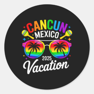 Cancun Mexiko 2025 Urlaub Reise Strand Sommer Runder Aufkleber